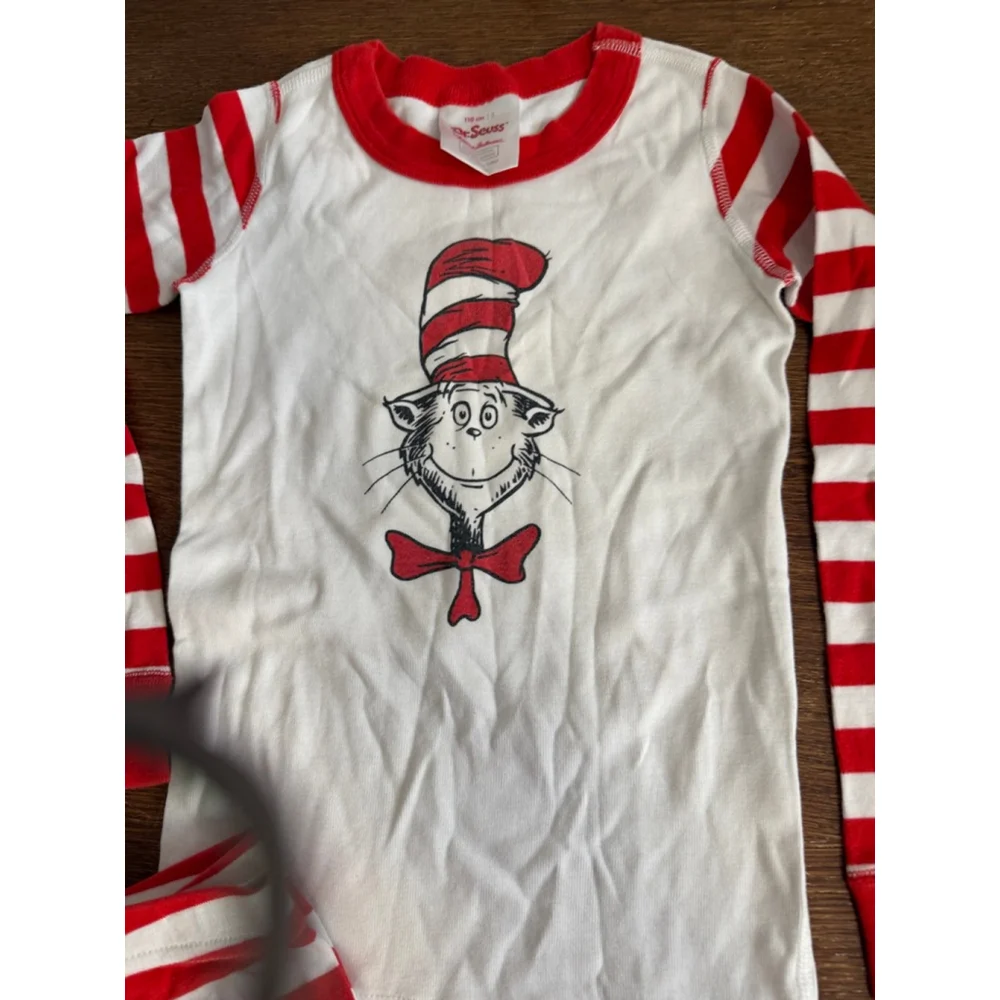 Hanna Andersson Dr Seuss Cat In The Hat Pajamas Size 110 5 Red Stripe Organic Co